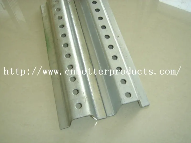 8 Foot Perforated Green painted U-channel Sign Post | U shape fence posts