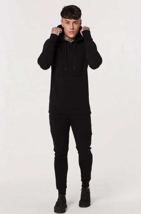 black fitted tracksuit