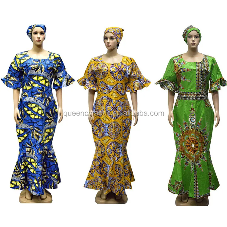 Custom Dress With Headscarf African Traditional Clothing