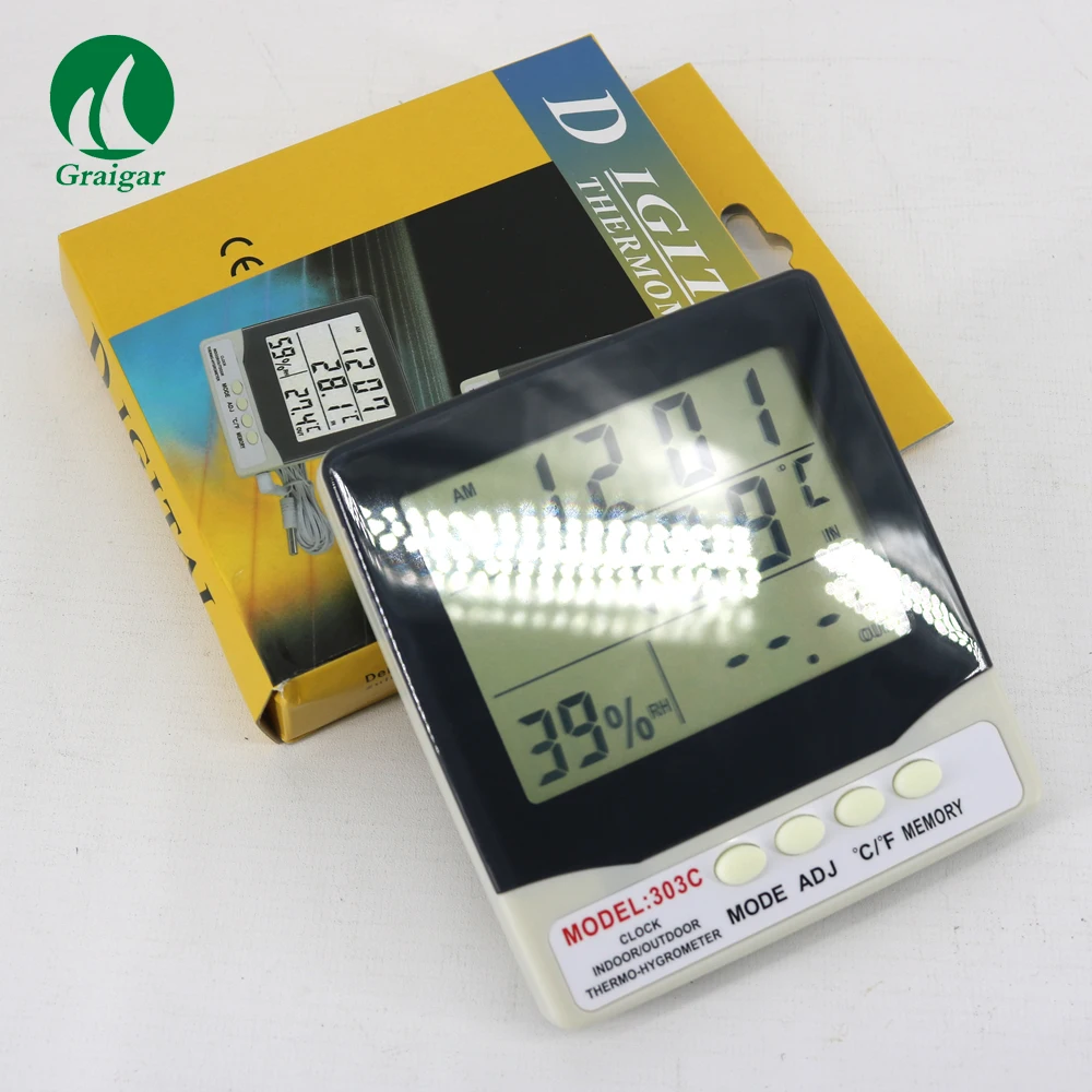 303c Digital Thermometer Thermohygrometer C/f Range 50c70c