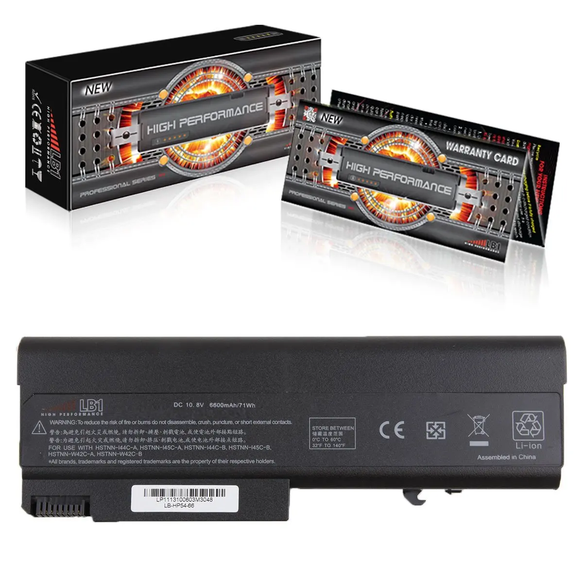 LB1 High Performance 6600mAh Battery for HP Probook 6440B 6545B 6450B 6550B 6555B Fits: HSTNN-IB68 HSTNN-IB69
