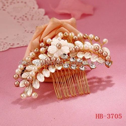 tnt unique vintage 100 tocado  wedding bridal Handmade headpiece comb pearl hair party