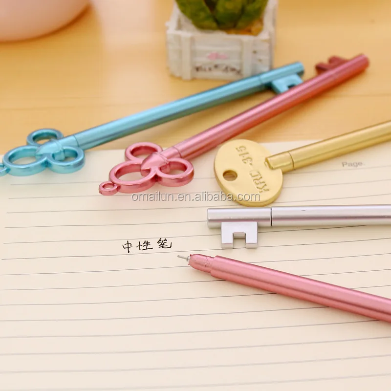  Cute Kawaii Key Shape Gel Ink Pens Japanese Stationery