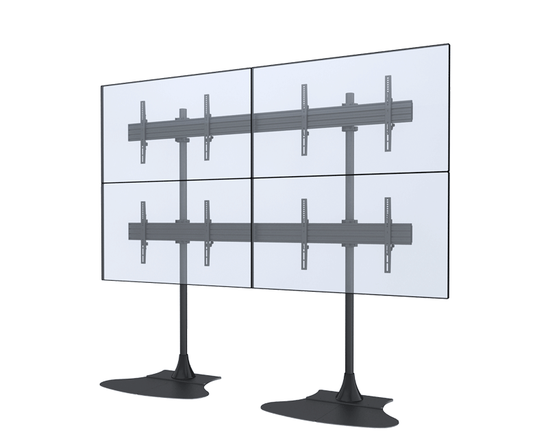 Standard Vesa 600x400mm Led Tv Display Stand Quad Screens Tv Floor