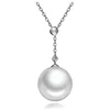 CMX01 Exquisite Sterling Silver 925 Love Seashell Pearl Engagement Drop Shell Pendant Necklace Jewelry