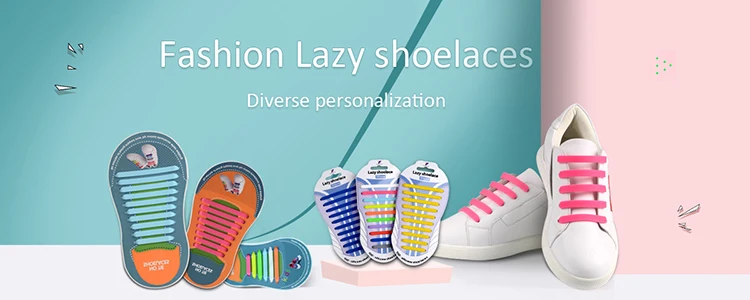 Promotional Multi Colored Rubber Elastic Shoelaces Lazy No Tie Silicone Shoelace