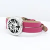 Stainless Steel Silver I Love U Perfume Essential Oil Diffuser Leather Bracelet for Women