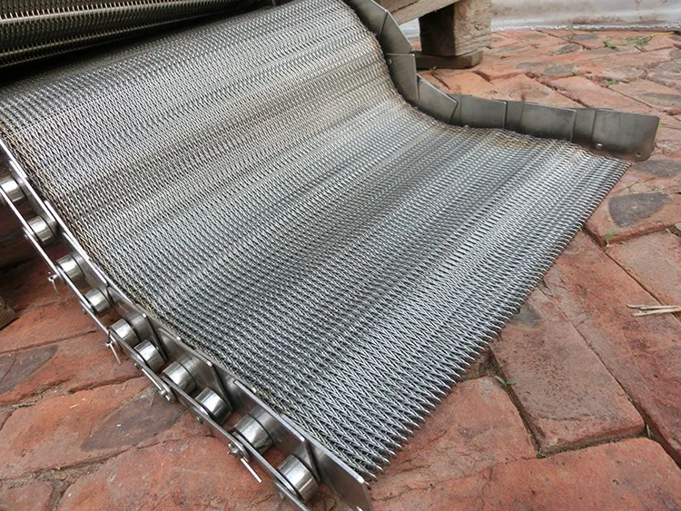 Compound Balance Weave Conveyor Belt Stainless Steel Herringbone