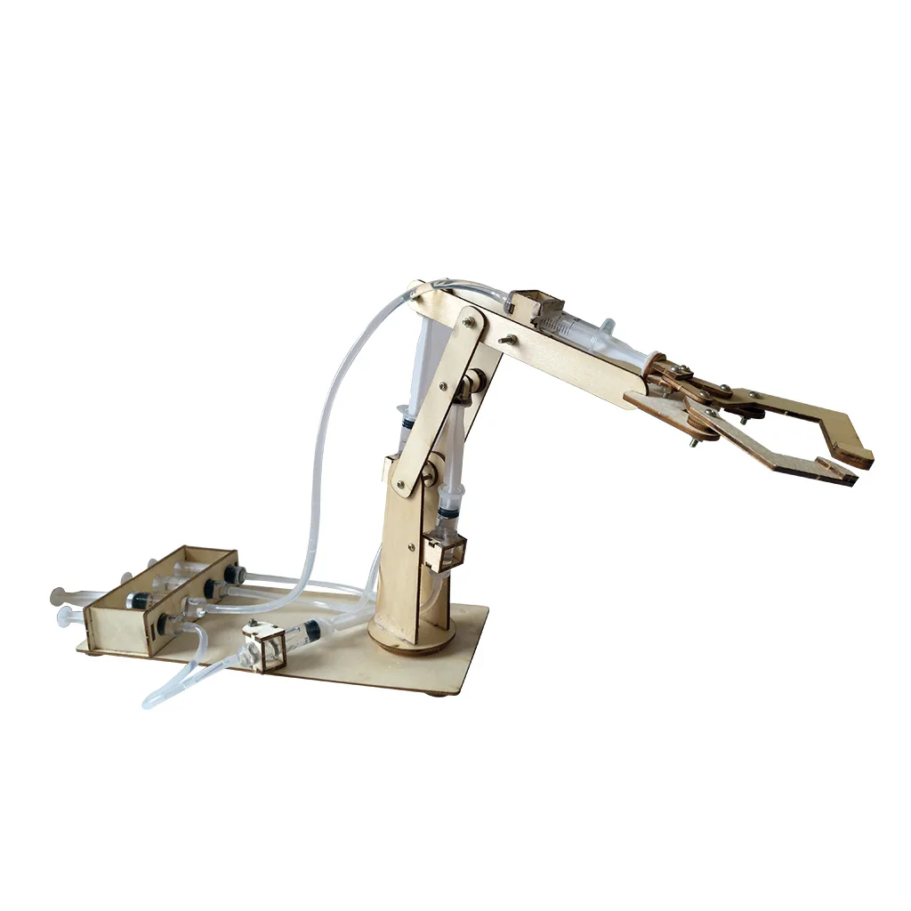 DIY Wooden Educational Toy For Child Hydraulic Mechanical Arm
