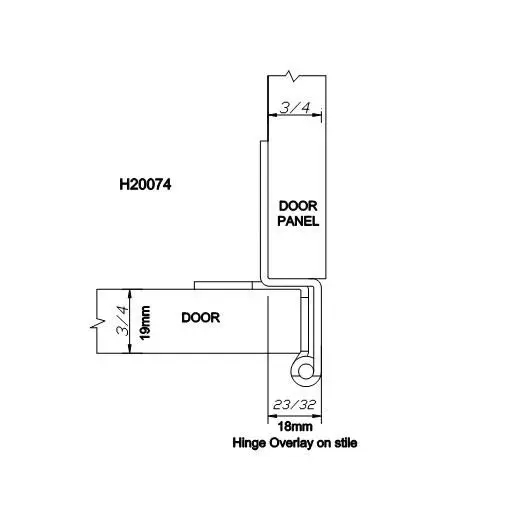 Overlay Institutional Wrap Around Hinge for furniture door