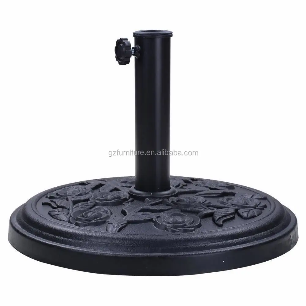 Cast Iron Parasol Base Rose Pattern Heavy Duty Metal Garden Patio Cast Iron Parasol Base Rose Pattern
