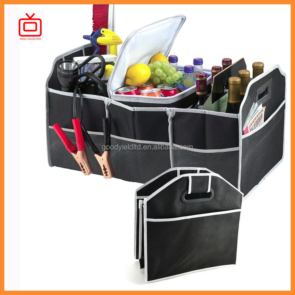 2 in 1 Car Boot Organiser Shopping Tidy Heavy Duty Collapsible Foldable Storage 