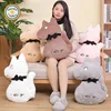 SHMT119 RDT 6 Type Home Office Car Cartoon Wolf Stuffed Plush Pillow Bolster Cushion with Coral Fleece Velvet Blanket Hand Warm