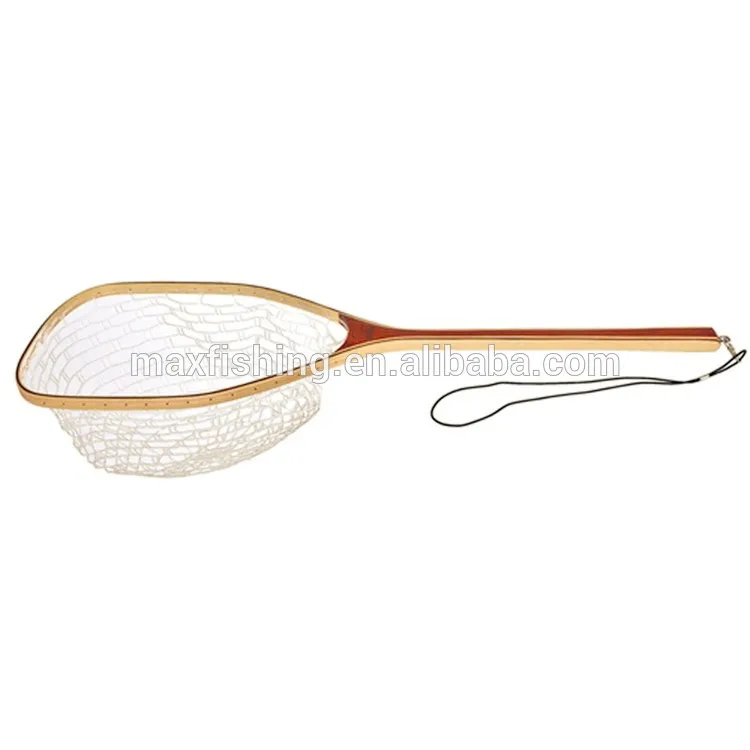 Long Handle Rubber Wooden Fishing Landing Net Buy Rubber Fishing