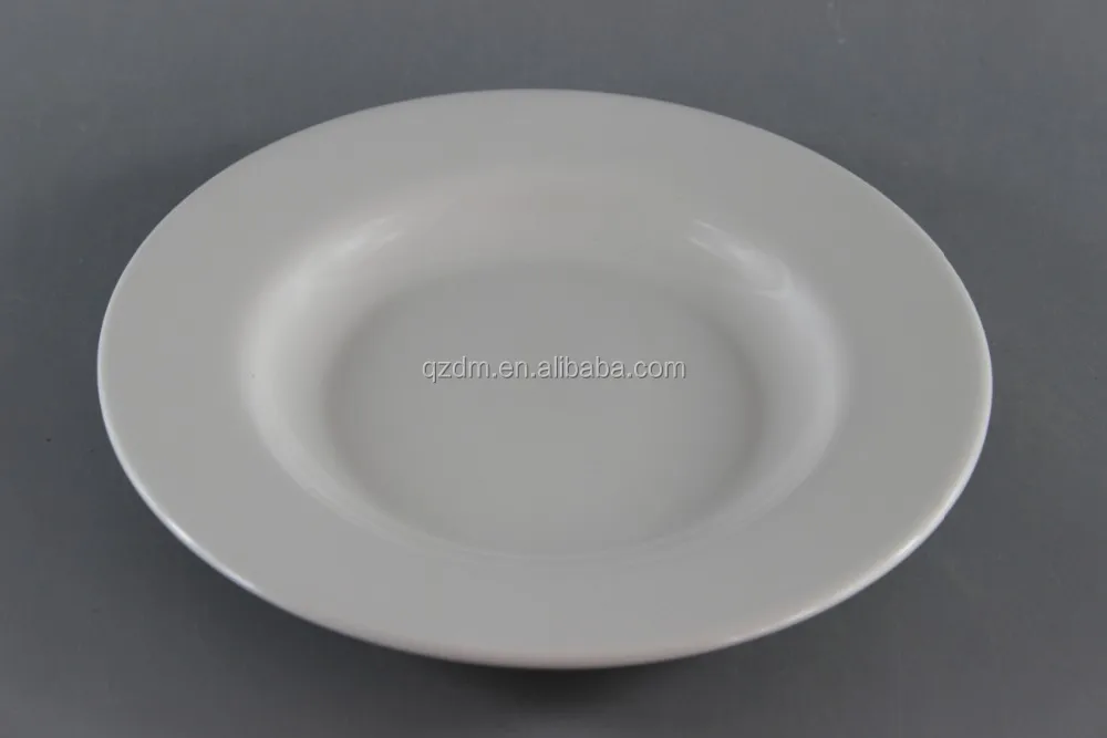 Diameter 22.5cm Melamine Soup Plate White Color