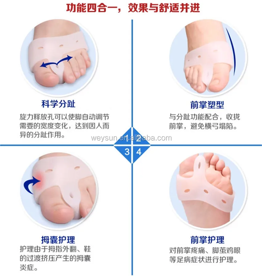 PedimendTM, Separatori Per Dita Dei Piedi, Protezioni E Raddrizzatori In Gel Di Silicone Per Alluce Valgo, Martello, Dita Dell'artiglio E Dita Sovrapposte, 2 Pezzi - Foto 4