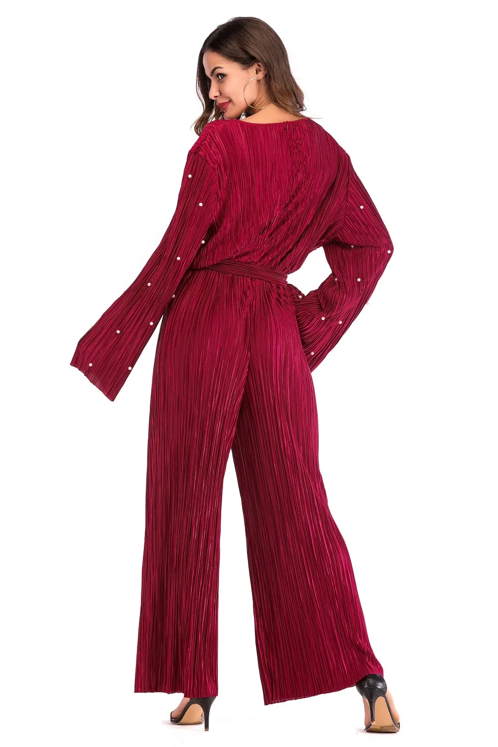 1635 Fold Jumpsuit Abaya Muslim Dresses Malaysia Islamic Clothing