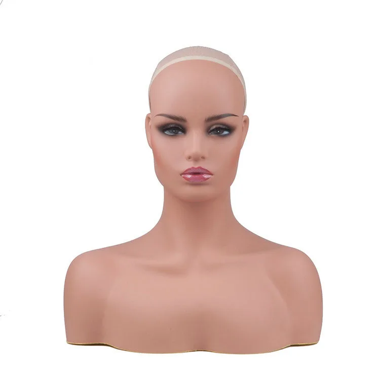 Head Mannequin With Bust Wig Headstand For Wigs Display Making Styling And Jewelry Display