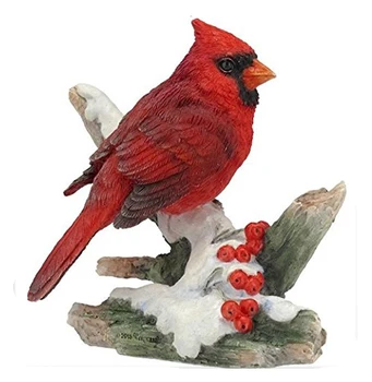 Red Cardinal Bird On Snowy Branch Decorative Figurine - Buy Christmas ...