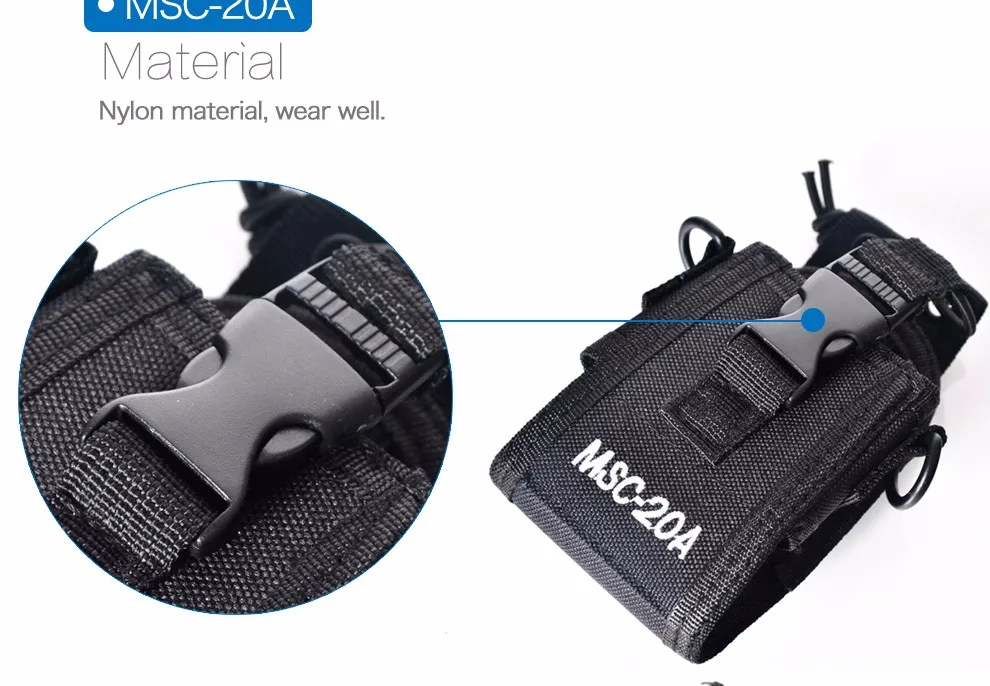 Portable walkie talkie leather case MSC-20A two way radio case for BAOFENG/ZASTONE/HYT walkie talkie nylon case