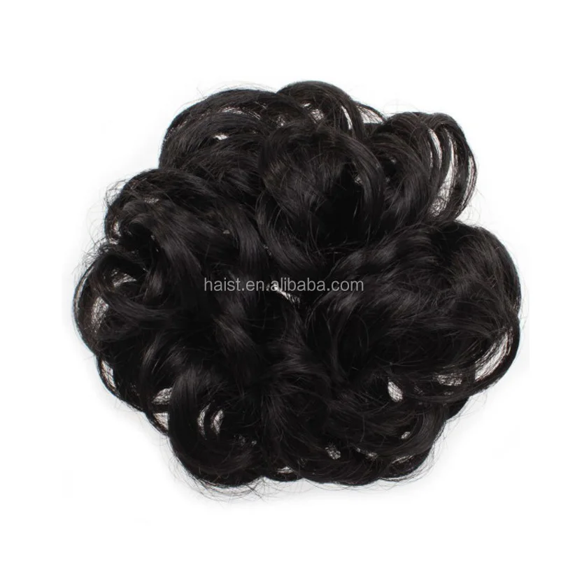Women Hair Donut Updo Ponytail Short Messy Curly Dish Hair Bun