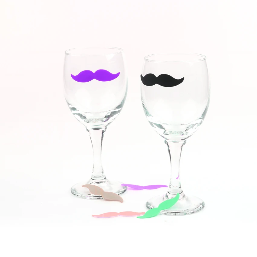8 pcs Wine Glass Marker Glass Shape Silicone Creative Cup Identifier for Party