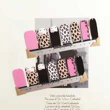 Black Pink Cartoon Cat child Nail Arts Nail Sticker Waterproof Nail Decal Sticker Gel Polish French
