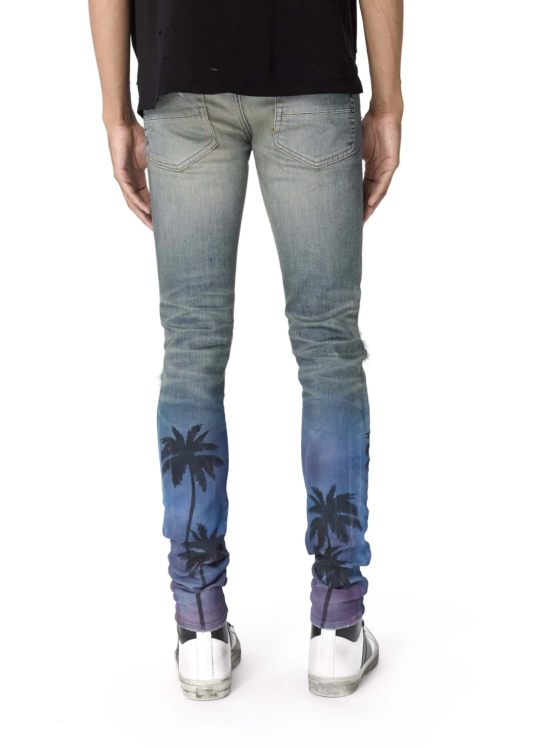 Diznew Custom Stretch Denim Palm Print Jeans For Men - Buy Stretch ...