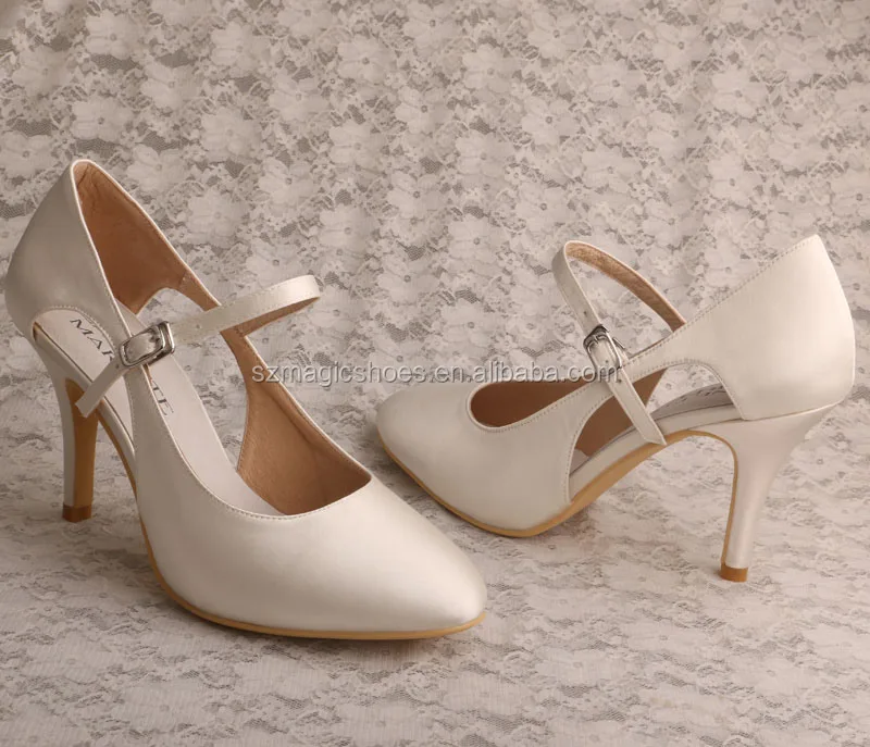 ivory satin mary jane occasion shoes