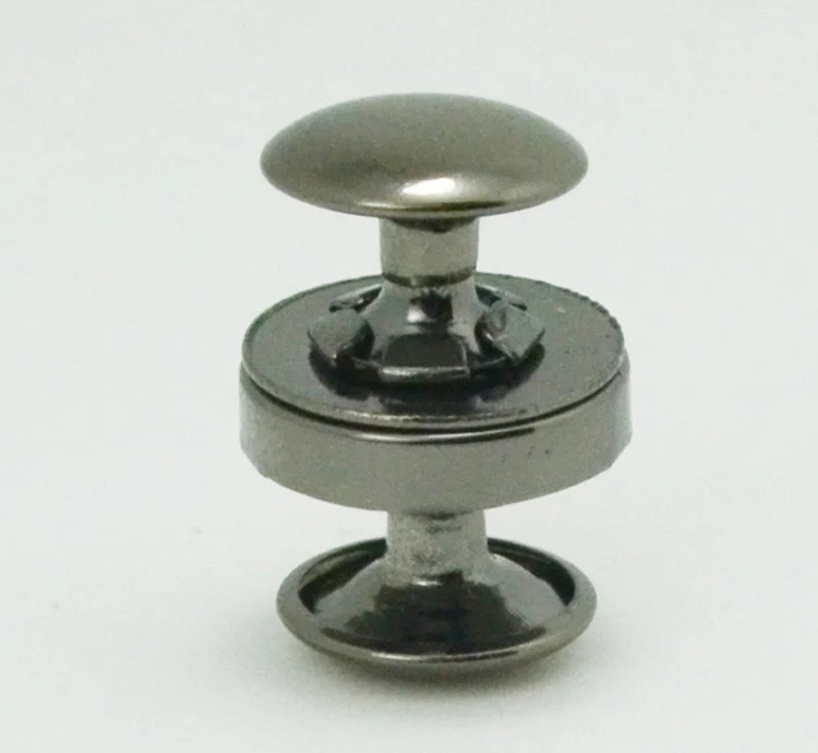 Hardware Manufacturer 14mm*3.5mm Press Stud Black Nickel Double Rivet