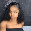 Factory wholesale curly bob lace brazilian hair wigs for black women aliexpress human hair wigs Sharopul doll bob wig lace front