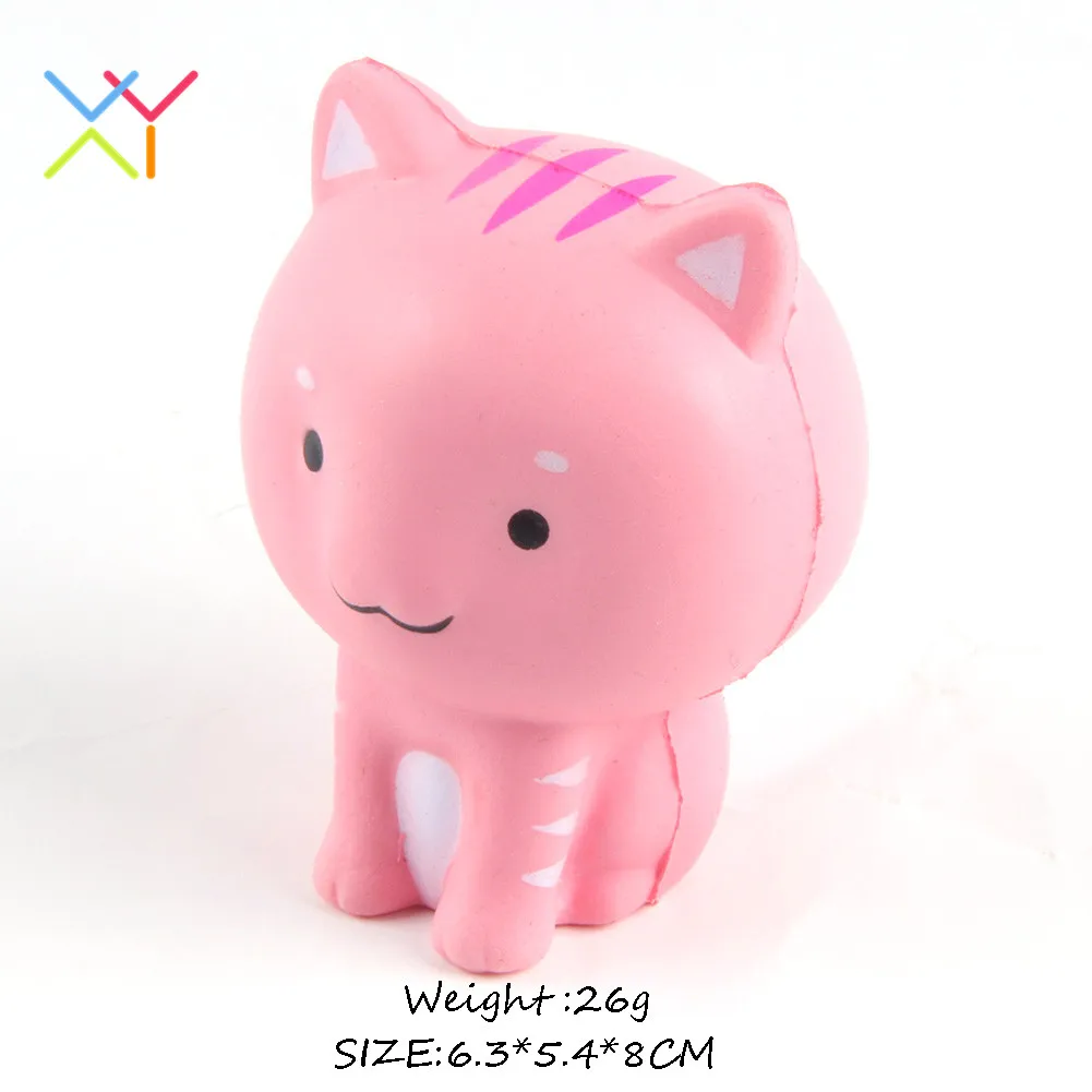 customized PU foam pink cat squishy mini most popular animal squishies pressure releasing scented slow rising squishies