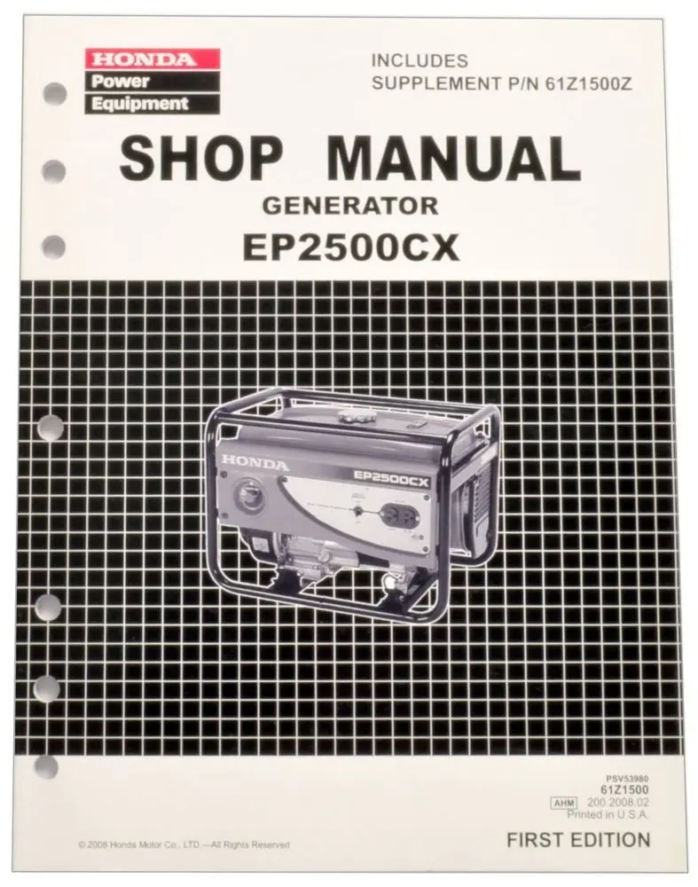 Get Quotations · Honda EP2500 Generator Service Repair Shop Manual