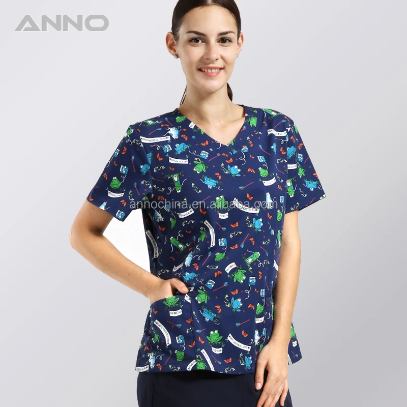 Hot selling Veterinary nurses uniform design pictures scrubs wholesale