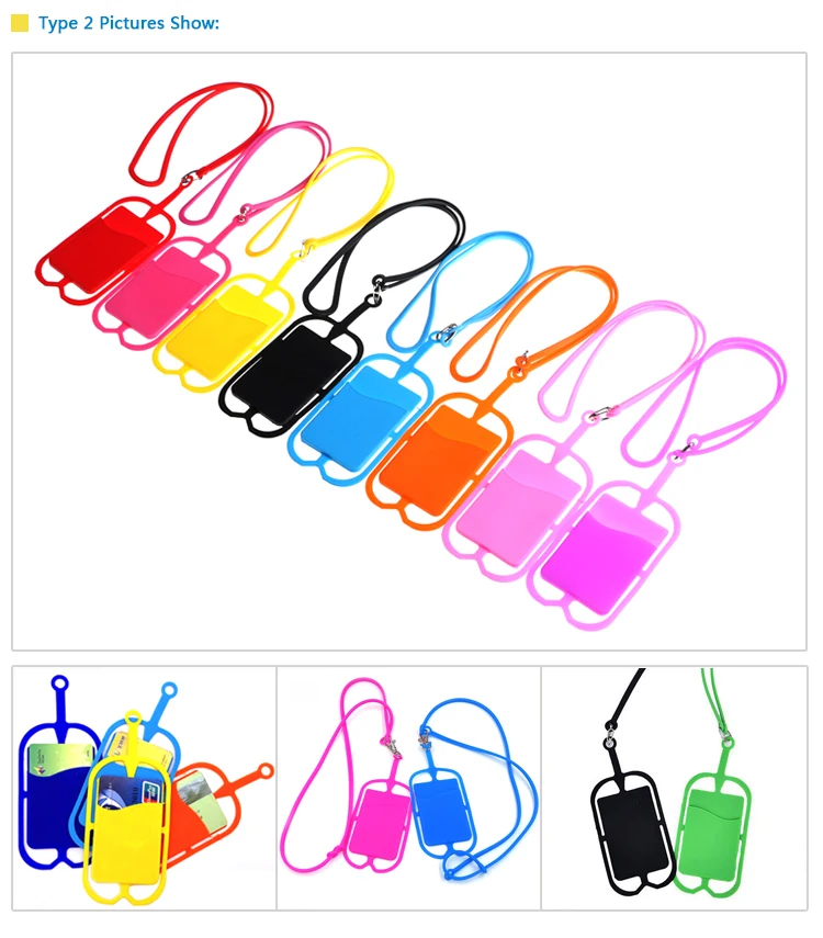 Eco-friendly Mobile Phone Shell Holder Silicone Lanyard Silicon Lanyard ...