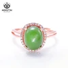 Unique design fashionable bridal jade rings gold plated for women