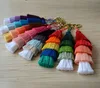 Tassel Keychain Tassel Purse Charm Blue Green Red Rainbow Color Fringe Handbag Charm Tassel Clip