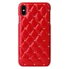 New Arrivals 2019 Exclusive Patent Luxury Grid Embossed Unique Leather Phone Case With Shining Rivets For Iphone Xs Max