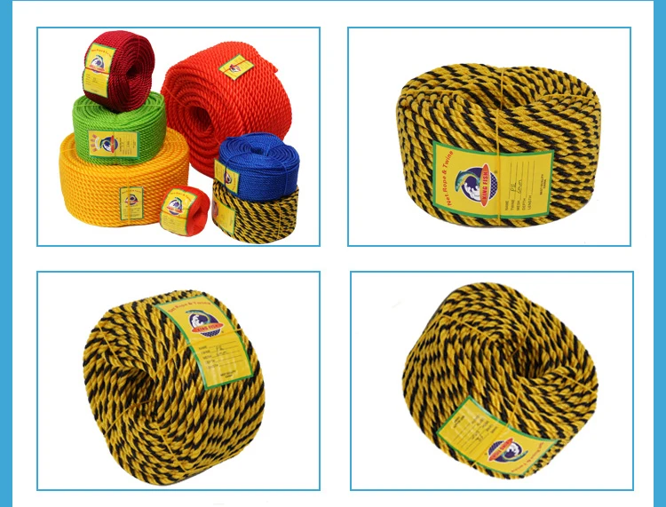 Twisted poly dacron fishing net twine double polyester colored 6mm 5mm nylon braided PE ROPE