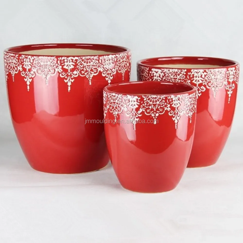 Outdoor Ceramic Chinese Glazed Flower Pots Buy Outdoor Terracotta Red