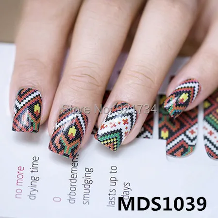 2015 newest 16 pcs strips press fashion fantasy rose mds series 3d wrap nail art polish