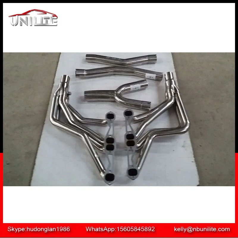 Stainless Steel Exhaust Long Tube Header Manifold Exhaust Y Pipe For 82