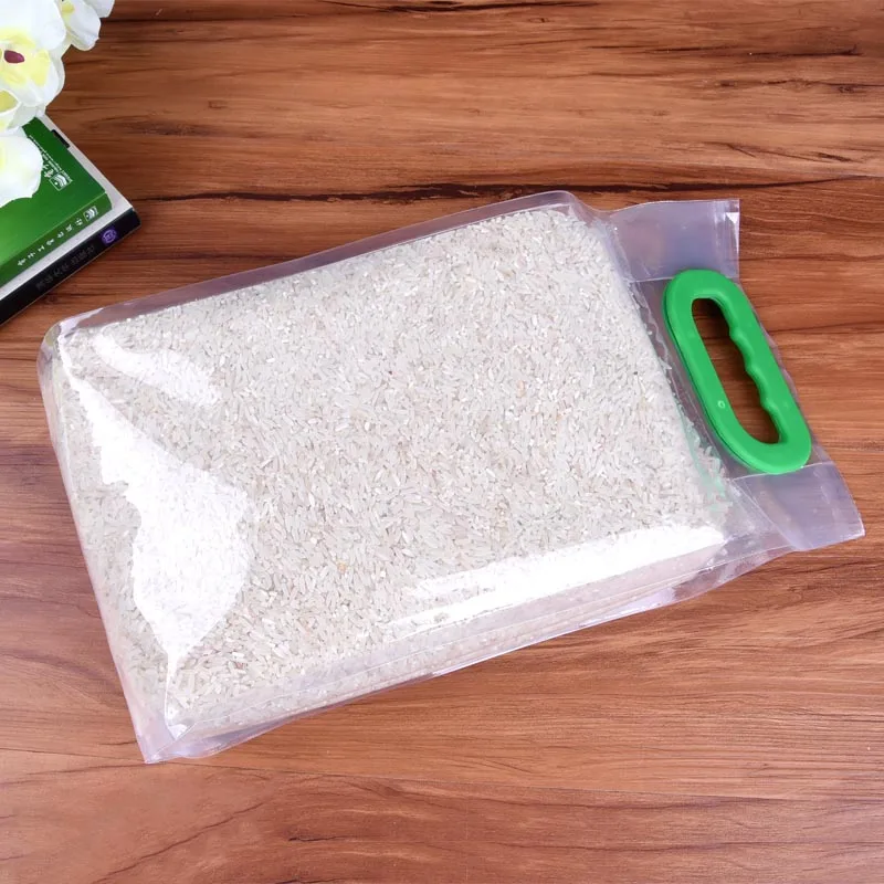 Custom Food Grade Vacuum Sealed Rice Packaging Plastic Bag With Hand