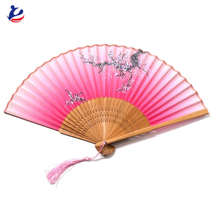 Wholesale Colorful Custom Summer Promotional Silk Hand Fan Buy Silk