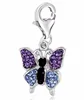 Colorful Multi Tone Crystals Butterfly Charms