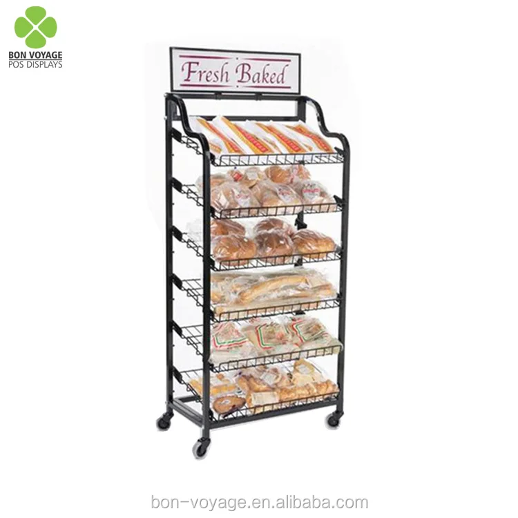 Countertop Portable Wood Bread Display Rack With Black Board Buy