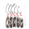 50pcs/bag Fishing Hook 1/0-5/0# Worm Hook Black Color Jig Big Hook Soft Bait Fishhook Simple