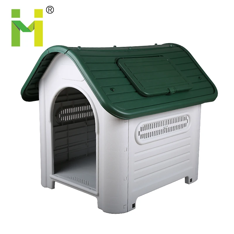 green plastic dog kennel