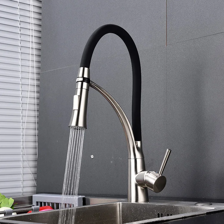 Good quality stainless steel pull out kitchen basin sink faucet