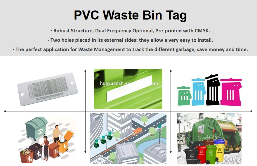 Low Cost 860960mhz Epc Gen2 Alien Higgs3 He Pvc Rfid Uhf Waste Bin Tag